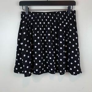 PINK Black White Polka Dot Mini Skirt Medium